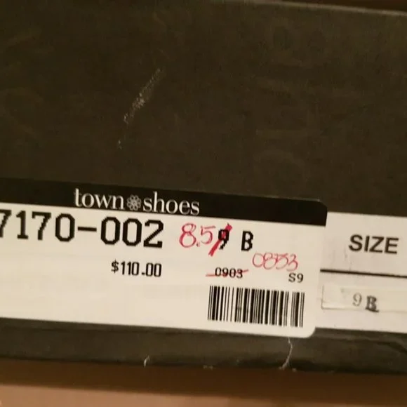 Town Shoes Black Satin Peep-Toe Low Heels